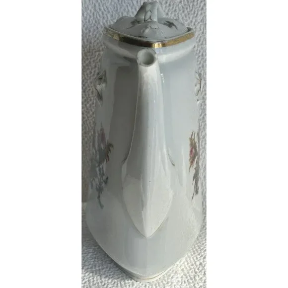 Antique 1876-1886 Coffee Pot From Haviland Limoges Moss Rose & Scottish Thistle